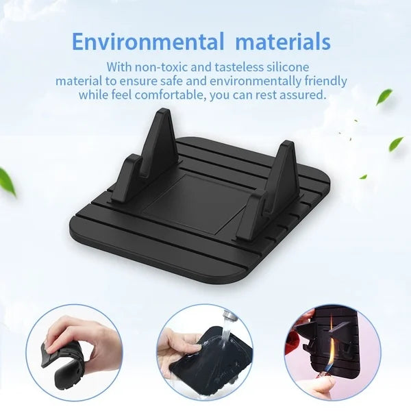 Universal Silicone Stand Mat: Anti-Slip Car Phone Holder for All Models