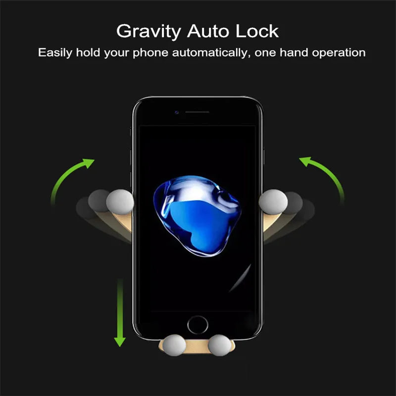 Universal Gravity Car Phone Holder – Secure Mount for iPhone, Samsung, Huawei & Xiaomi