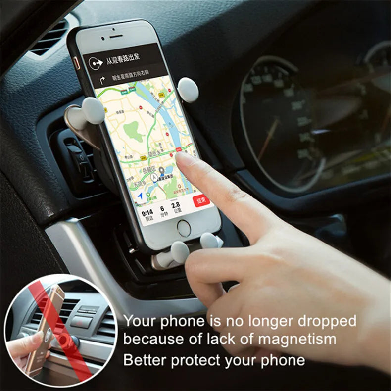 Universal Gravity Car Phone Holder – Secure Mount for iPhone, Samsung, Huawei & Xiaomi