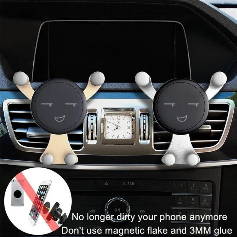 Universal Gravity Car Phone Holder – Secure Mount for iPhone, Samsung, Huawei & Xiaomi