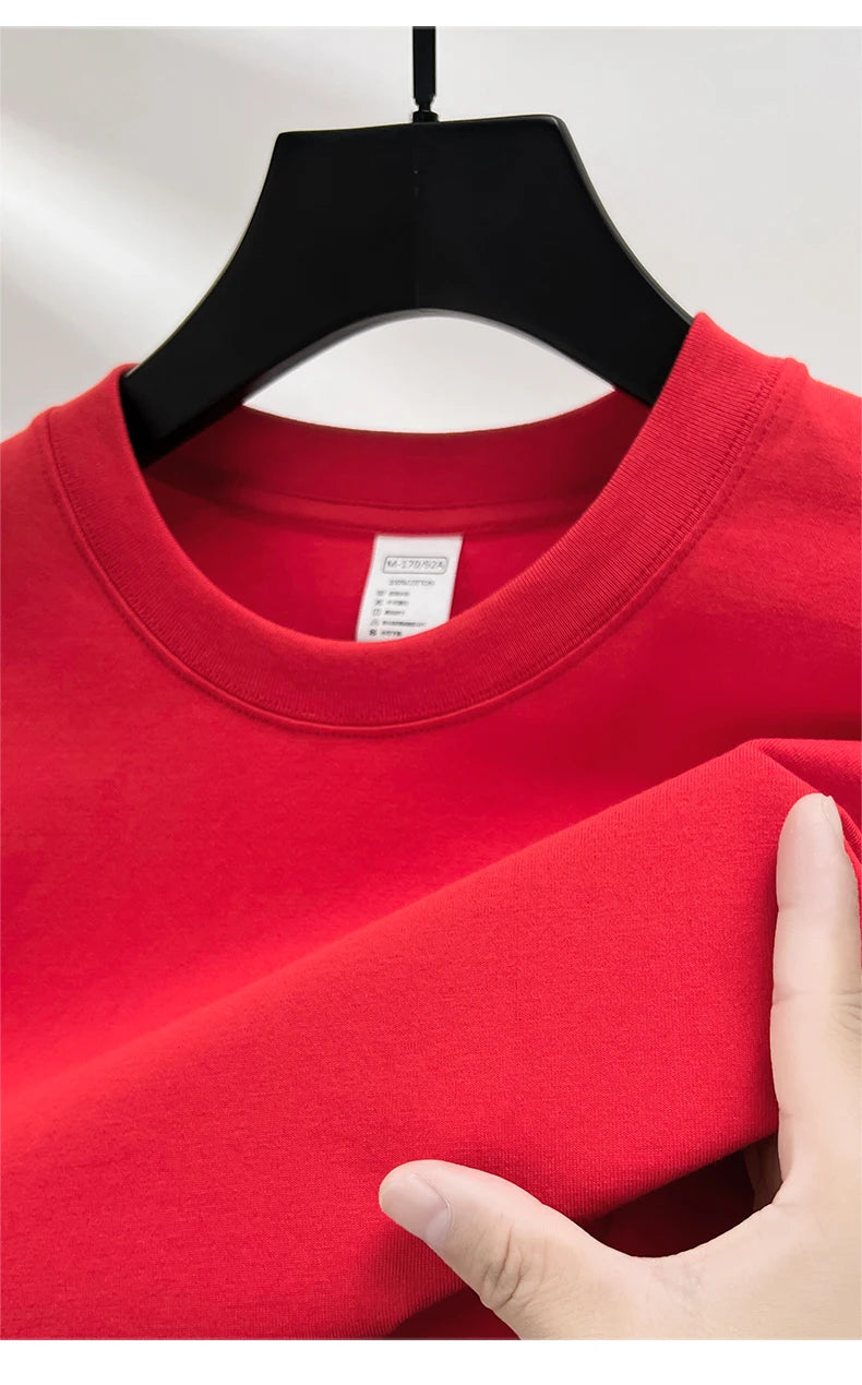 Summer Luxe: High-End Men's 100% Cotton Round Neck Tee