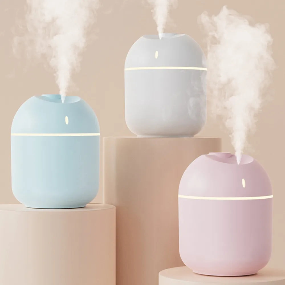 270ML Air Humidifier & Cool Mist Aroma Diffuser with LED Night Light & Power-Off Protection, USB Powered for Home & Office