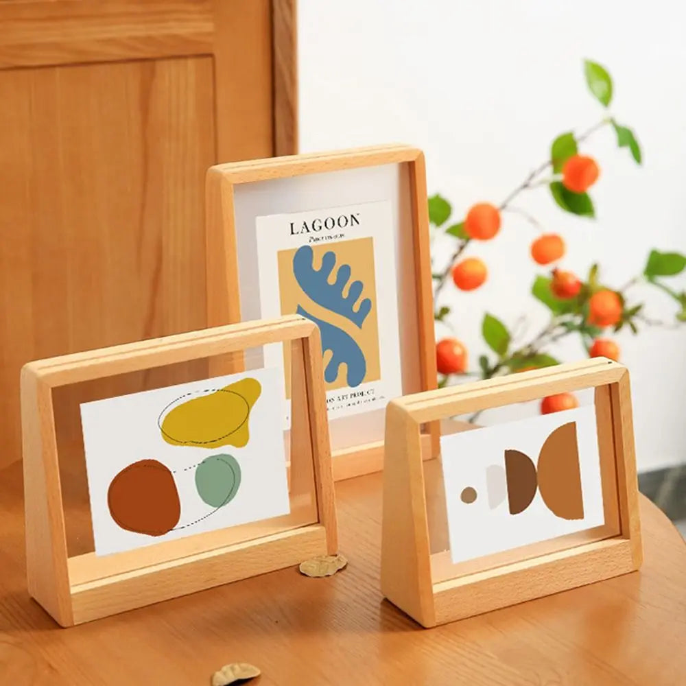 Walnut & Beech U-Shaped Acrylic Photo Frame – Perfect for Weddings & Office Decor