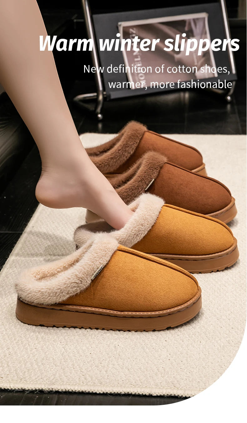 Cozy Comfort Unisex Fluffy Anti-Slip EVA Slippers for Autumn & Winter