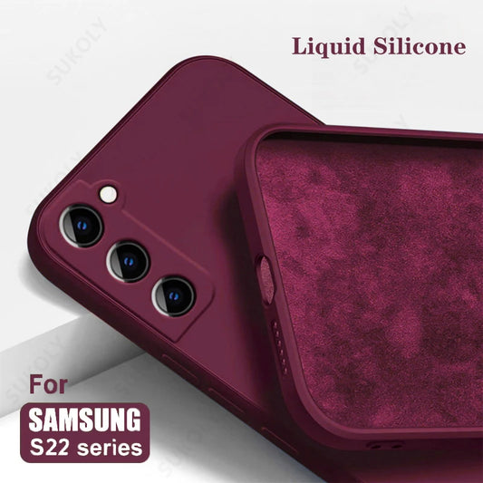 Ultimate Liquid TPU Silicone Case for Samsung Galaxy Series – Camera Protection Soft Cover for S25, S24, S23 Ultra Plus & More!