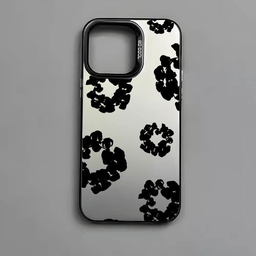 Luxurious D-Denim T-Tears iPhone Case - Matte Black with Aurora Multicolor Laser Finish