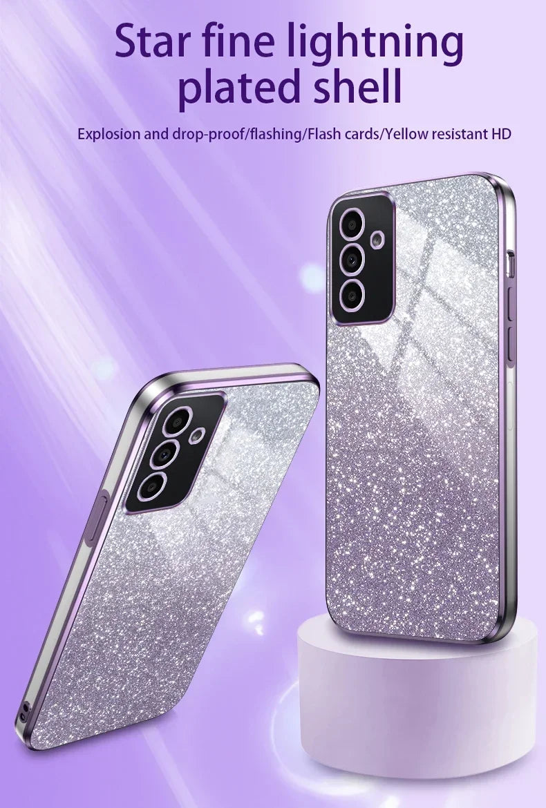 Shiny Glitter Plating Silicone Case for Samsung Galaxy A Series - Bling Soft Back Cover