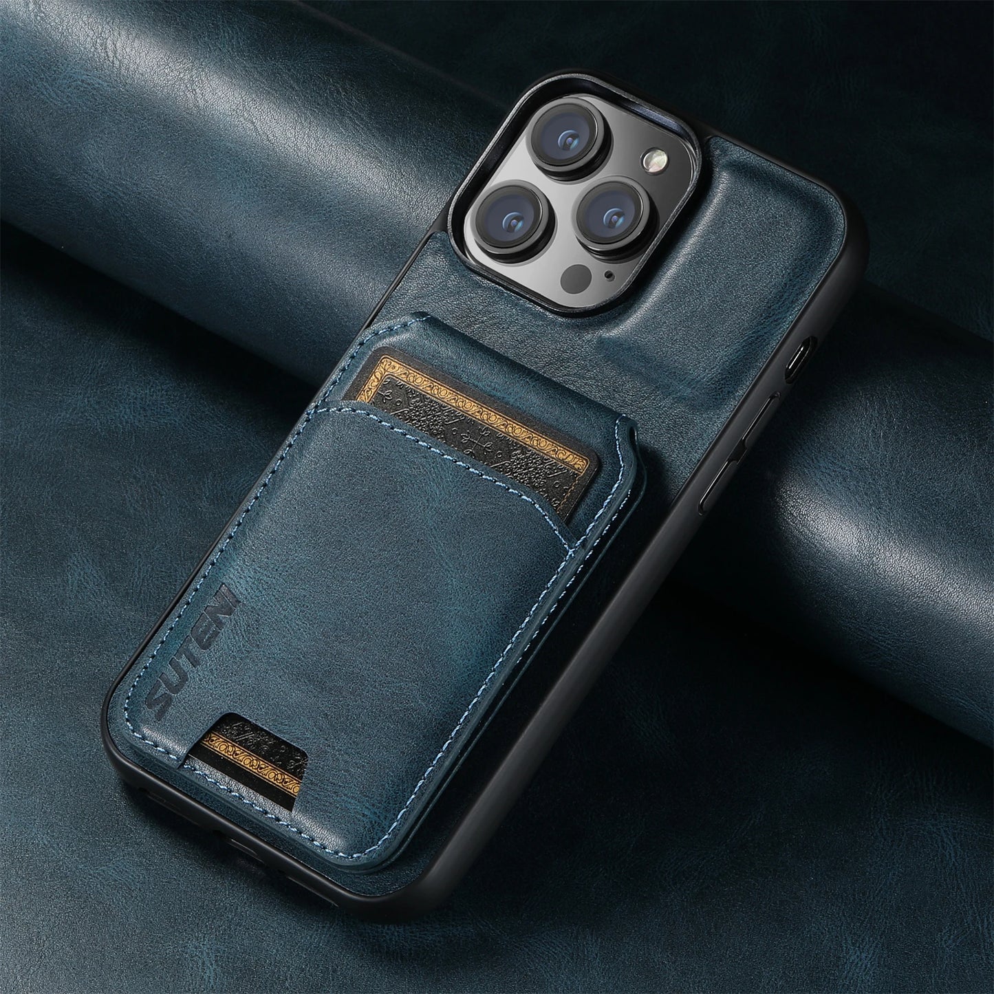 Premium Leather Magnetic Wallet Case for iPhone 16 Pro Max & More