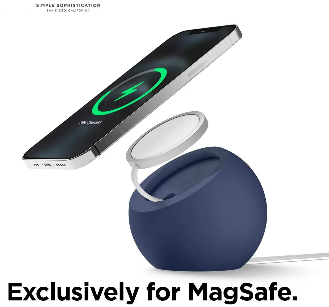 Magnetic Wireless Charging Desk Stand for iPhone 15/14/13/12 - Silicone Ball Shape Holder for MagSafe Dock Station