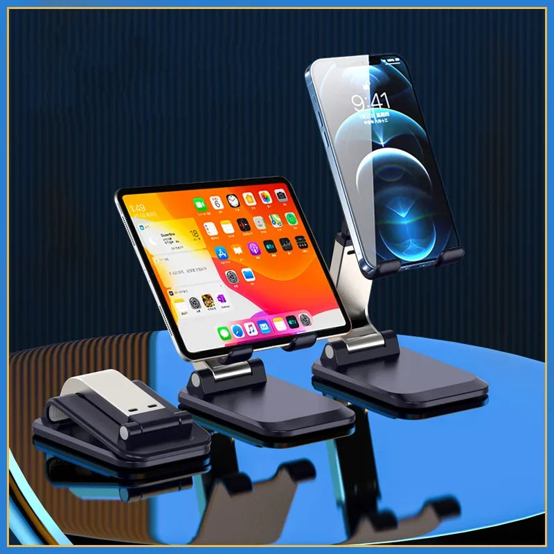 Universal Foldable Metal Phone & Tablet Stand – Perfect for Tablets, and Smartphones – Portable, Adjustable, and Durable Desk Holder Bracket