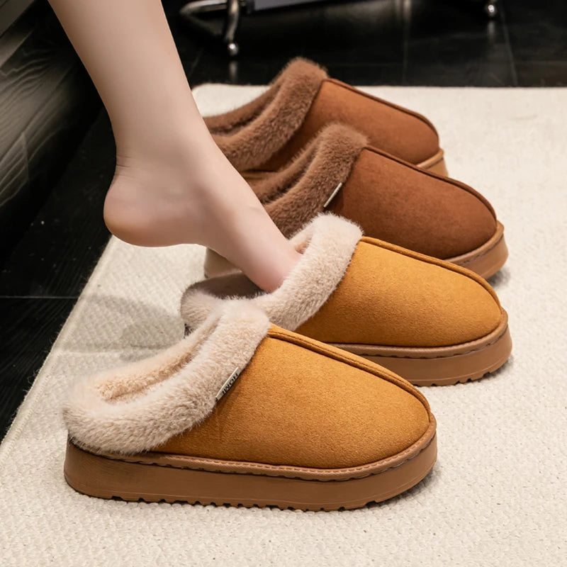 Cozy Comfort Unisex Fluffy Anti-Slip EVA Slippers for Autumn & Winter