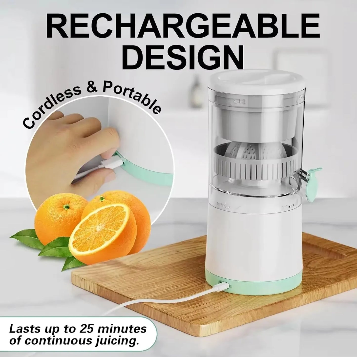 Compact USB-Powered Citrus Juicer: Fresh Juice Anytime, Anywhere