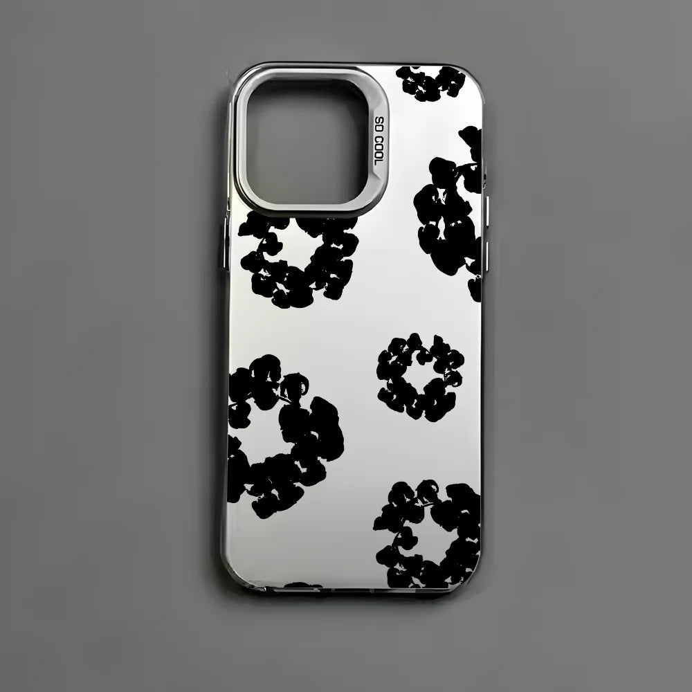 Luxurious D-Denim T-Tears iPhone Case - Matte Black with Aurora Multicolor Laser Finish