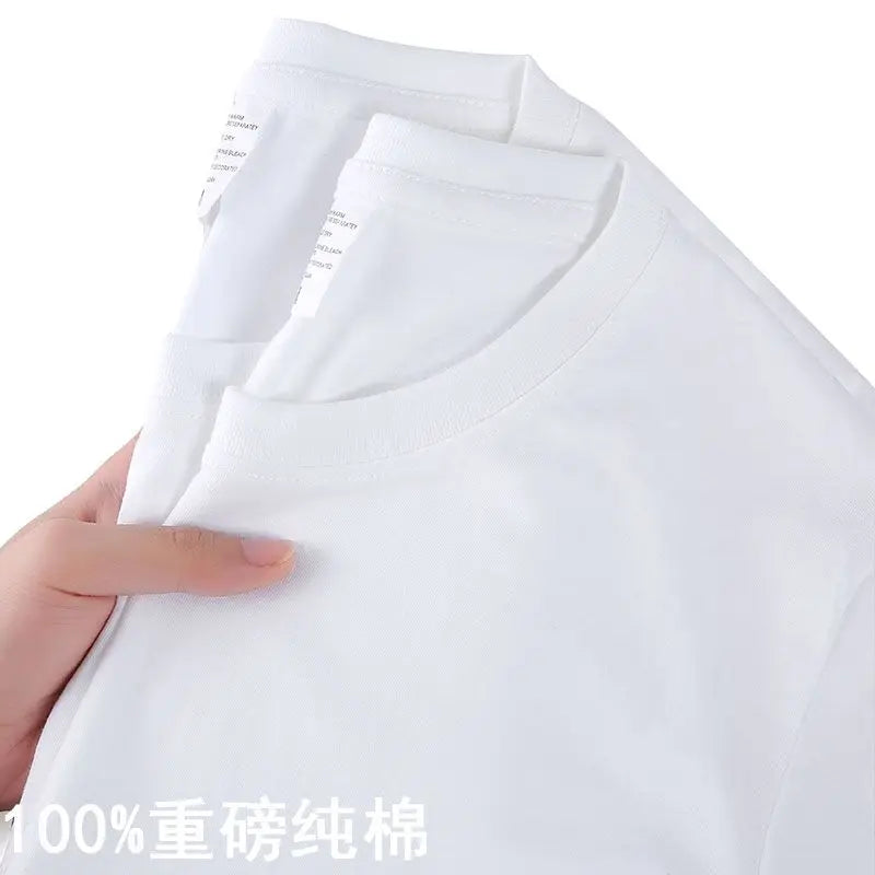 Versatile Korean Loose-Fit Half-Sleeve T-Shirt: 100% Cotton, Summer Casual for All (M-4XL)