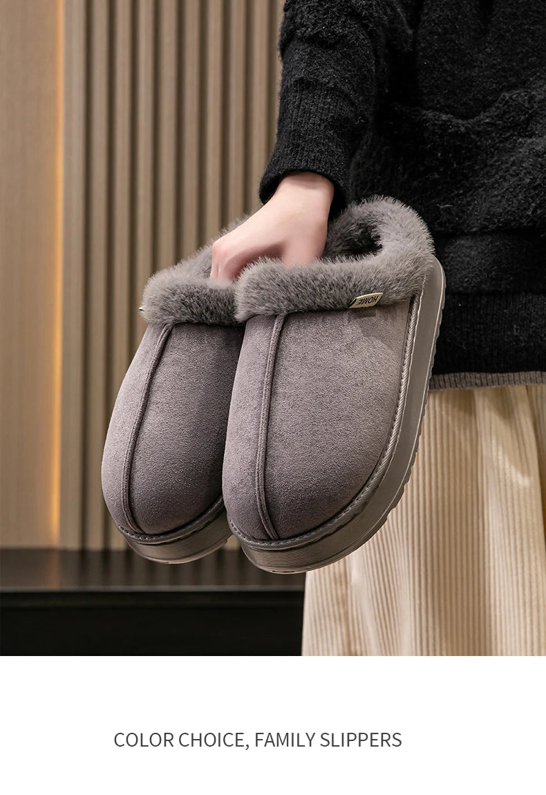 Cozy Comfort Unisex Fluffy Anti-Slip EVA Slippers for Autumn & Winter