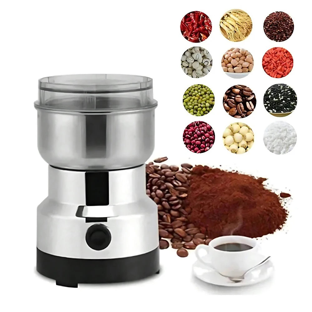 Versatile 4-Blade Mini Electric Grinder: Perfect for Coffee, Spices, Grains, and Baby Food