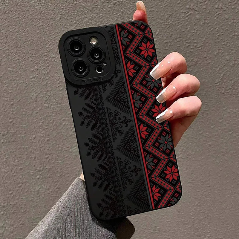 Vintage Totem Painting Shockproof Phone Case: Artful Protection for iPhone 16/15/14/13/12/11 Pro Max XS/X/XR/7/8 Plus/SE 2022 & Mini Series