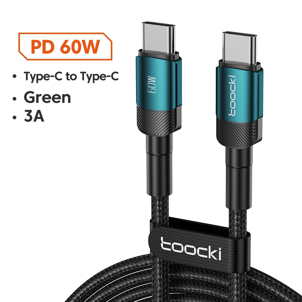 100W Speed: Ultimate USB-C to C Charging & Data Cables from Toocki for mobile phones