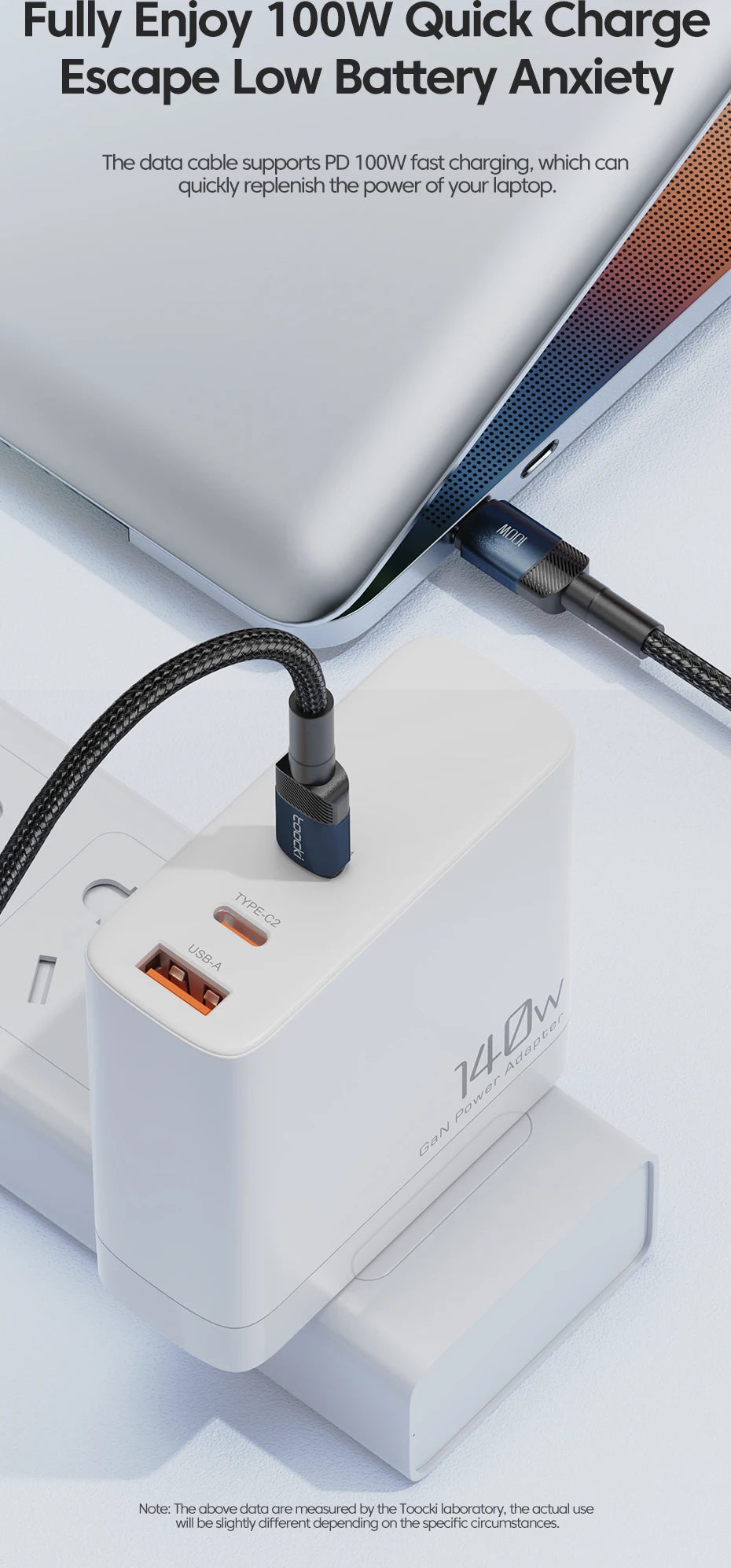 100W Speed: Ultimate USB-C to C Charging & Data Cables from Toocki for mobile phones