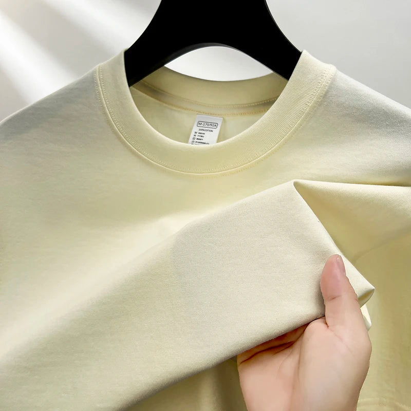 Summer Luxe: High-End Men's 100% Cotton Round Neck Tee