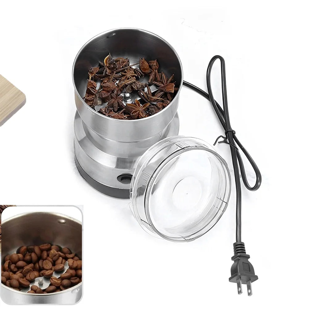 Versatile 4-Blade Mini Electric Grinder: Perfect for Coffee, Spices, Grains, and Baby Food