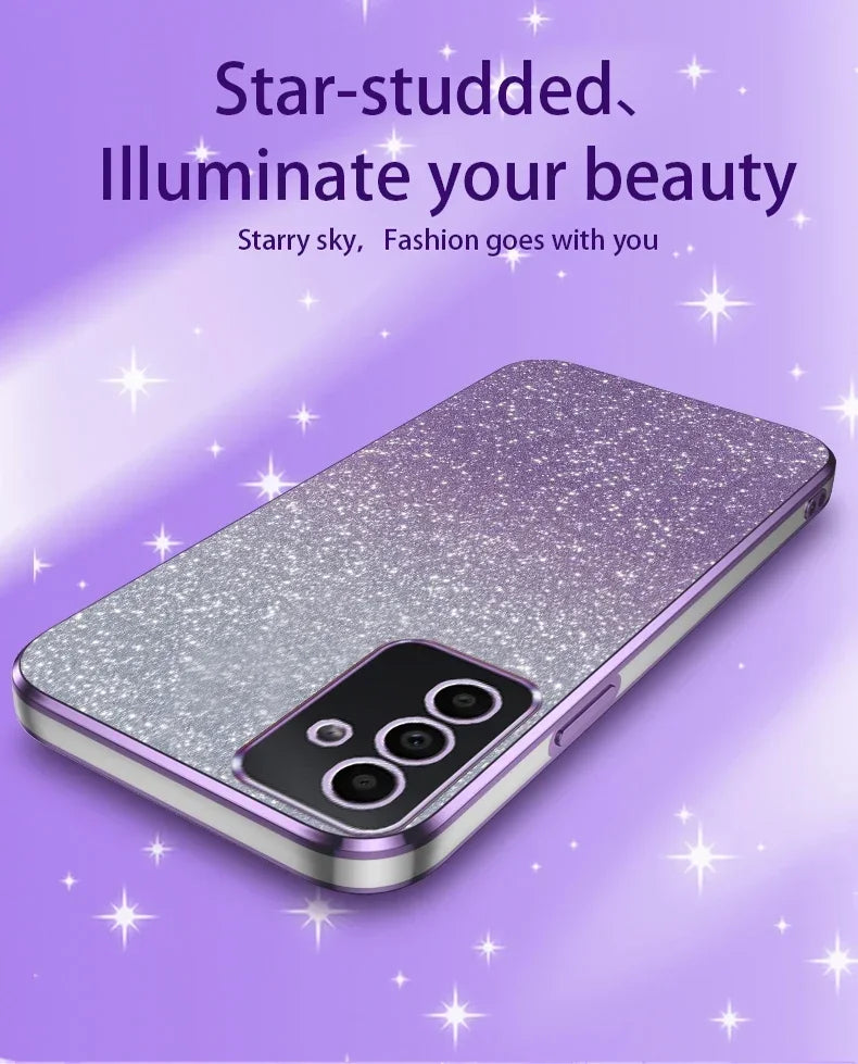 Shiny Glitter Plating Silicone Case for Samsung Galaxy A Series - Bling Soft Back Cover