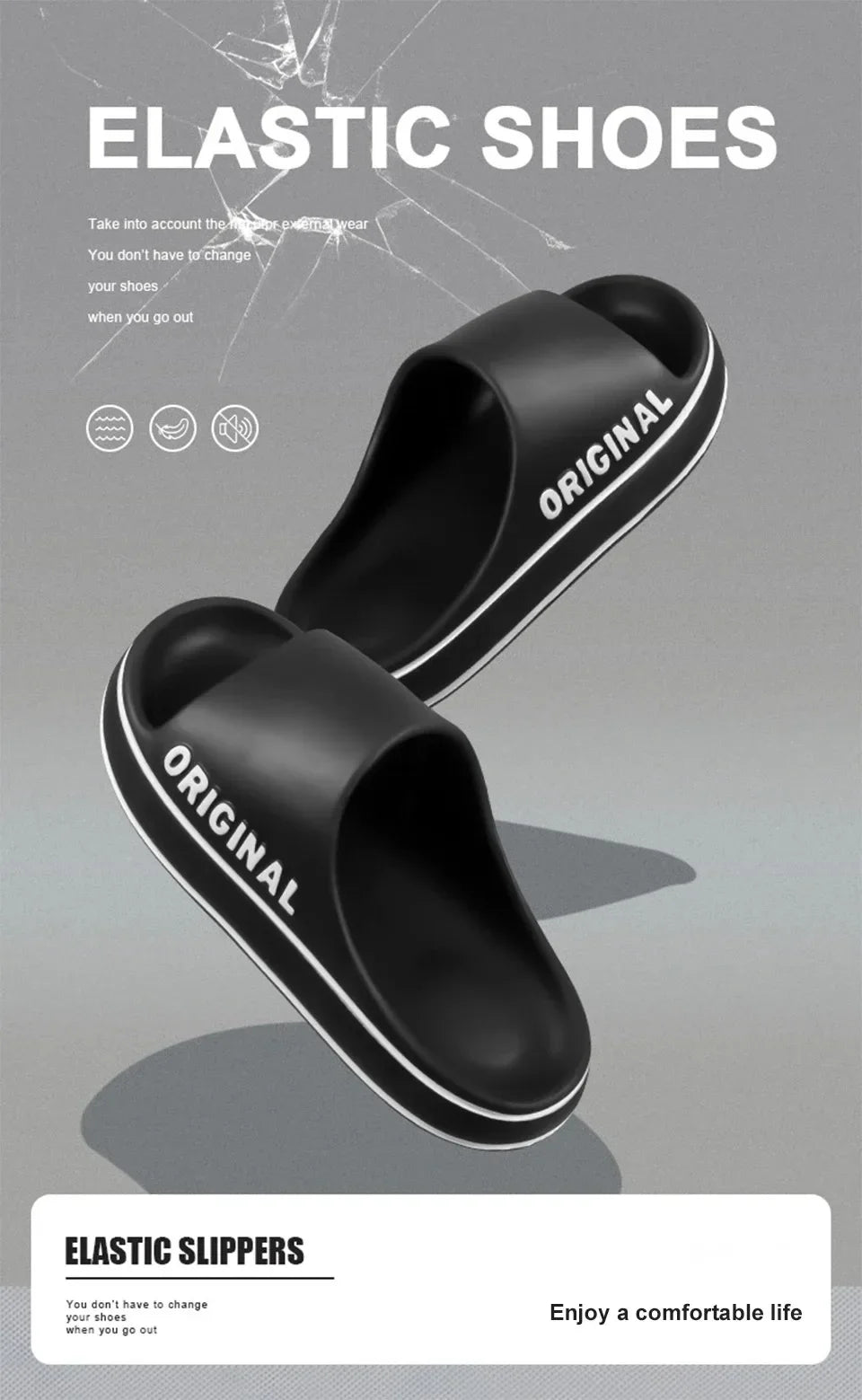 Anti-Slip Summer Slippers Slides for Men and Women, Perfect for Indoor & Outdoor Use with Versatile Comfort