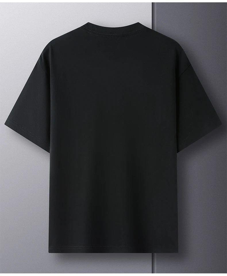 Summer Luxe: High-End Men's 100% Cotton Round Neck Tee