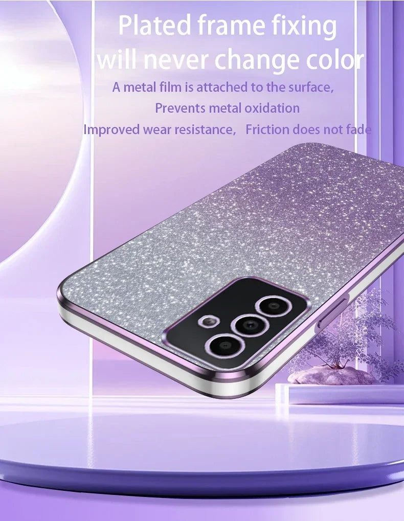 Shiny Glitter Plating Silicone Case for Samsung Galaxy A Series - Bling Soft Back Cover