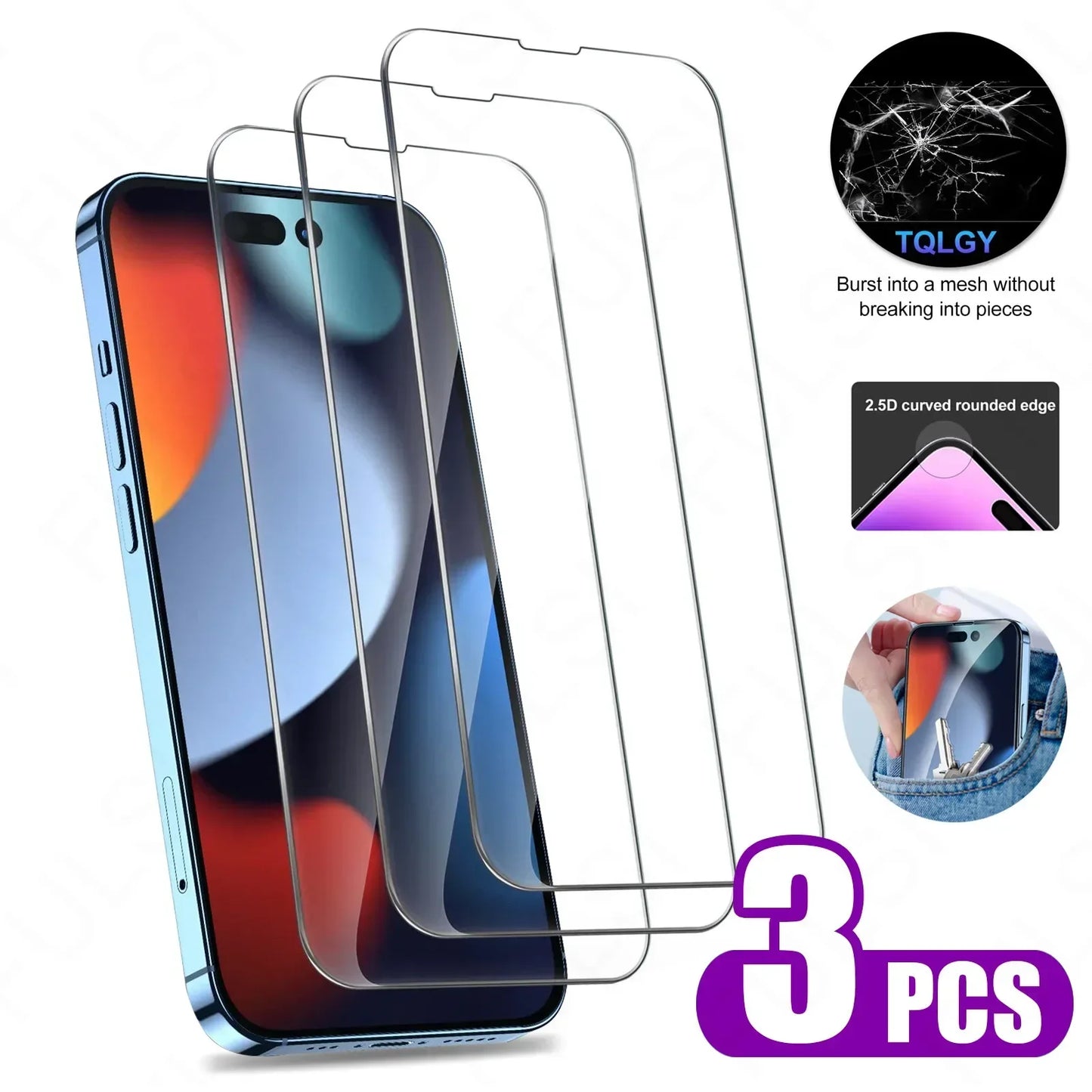 Advanced Anti-Spy Glass Stealth Screen for iPhone 15 16 series from 1-5 Pcs