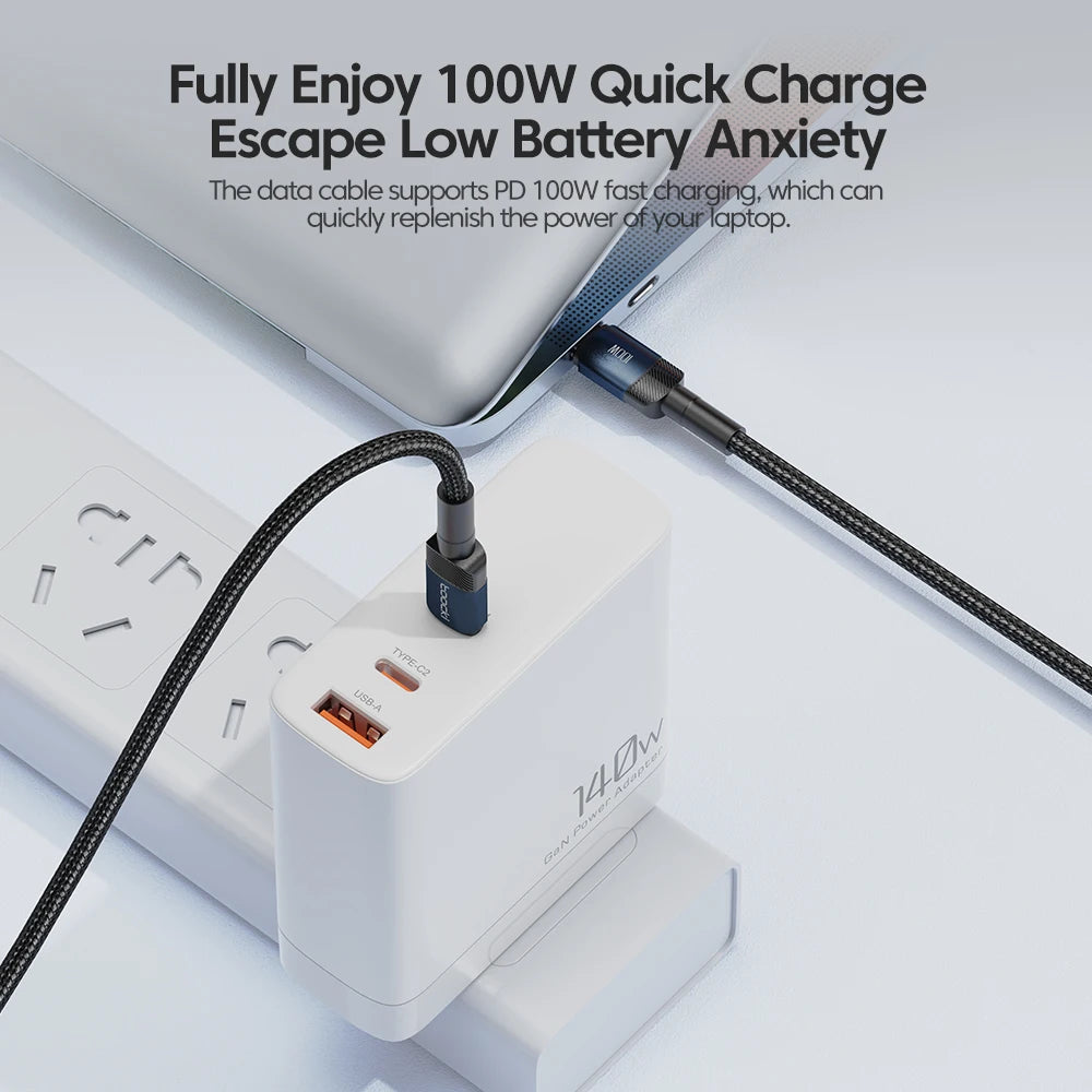 100W Speed: Ultimate USB-C to C Charging & Data Cables from Toocki for mobile phones