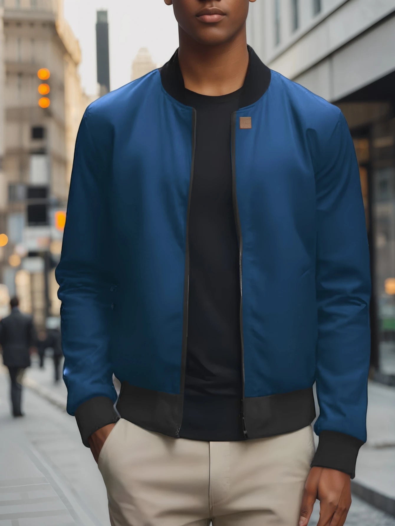 2024's Ultimate Spring & Autumn Business Casual Men's Jacket: Sleek, Solid Color, Trendsetting Design