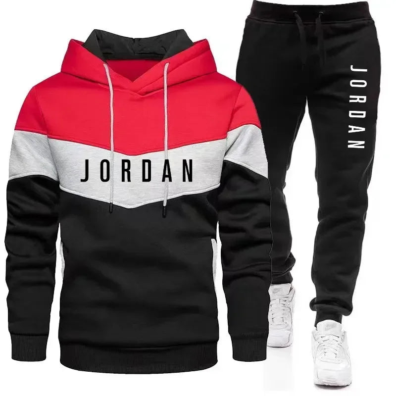 Autumn & Winter Comfort: Digital Print Men's Hoodie + Loose Casual Pants Fitness Set - 2 Piece