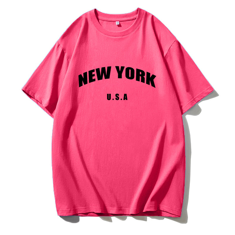 Blessyuki New York Retro O-Neck Tees: Casual Streetwear for Women - Harajuku Style, Plus Size, Perfect Summer Essential