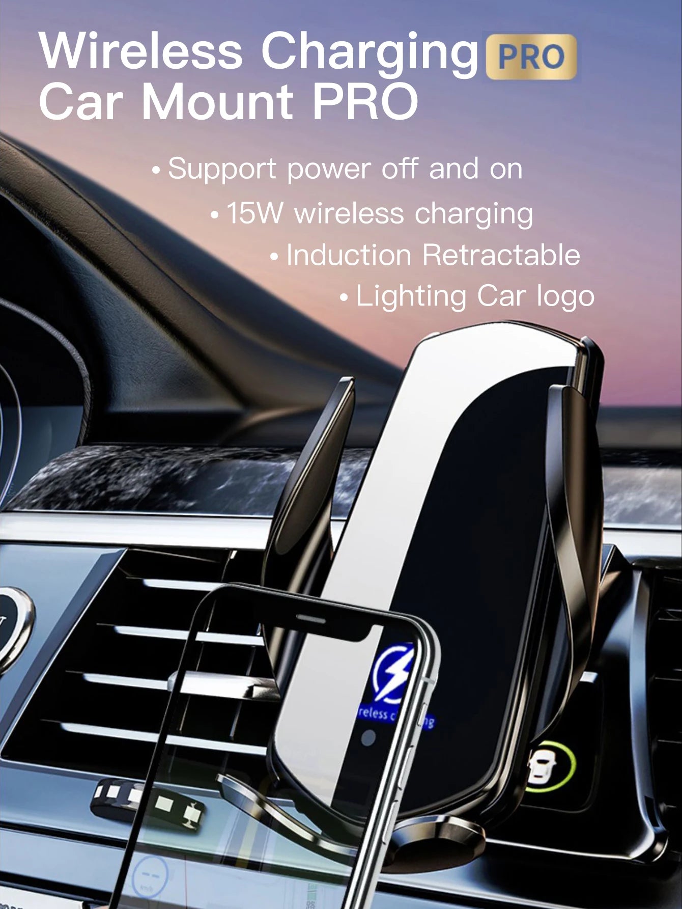 Ultimate Car Phone Stand: Multi-Function Wireless Charger & Magnetic Fast Charge Navigation Support