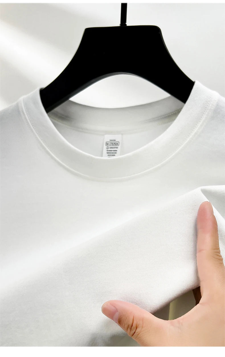 Summer Luxe: High-End Men's 100% Cotton Round Neck Tee