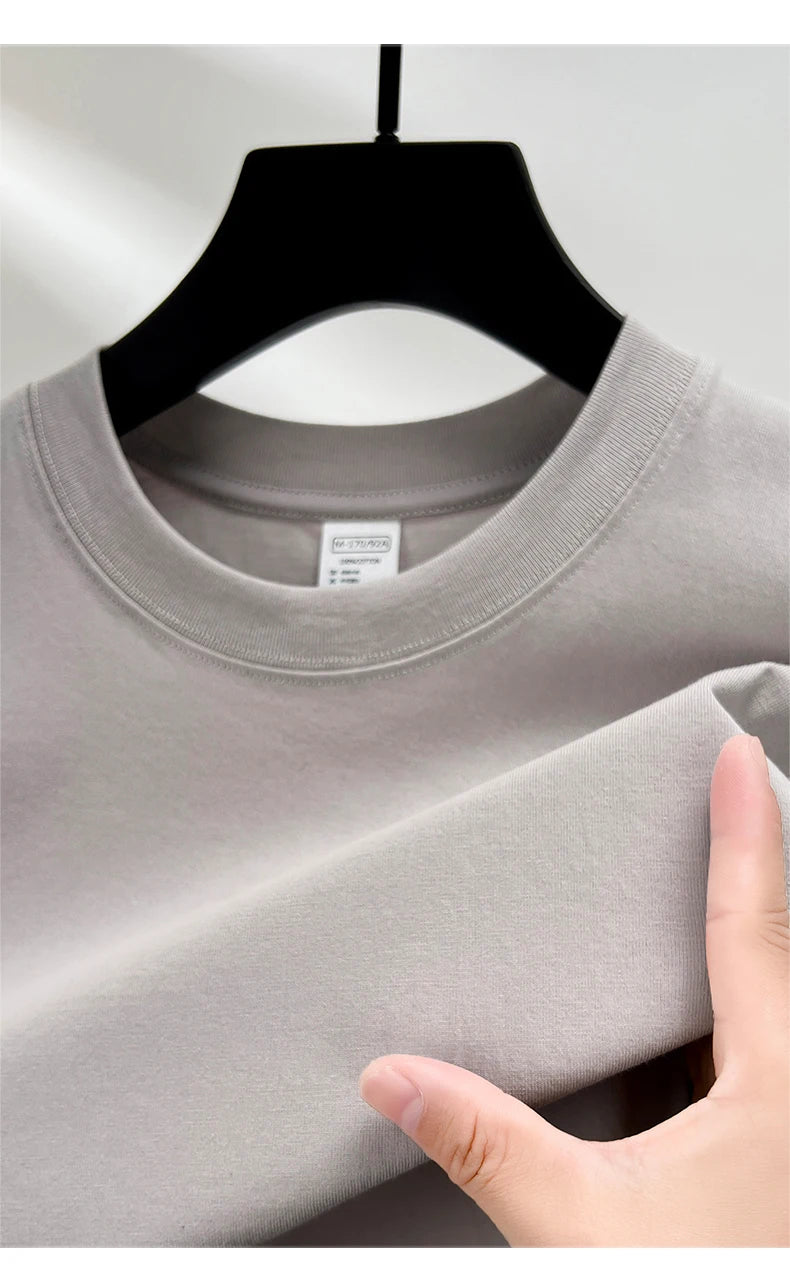 Summer Luxe: High-End Men's 100% Cotton Round Neck Tee