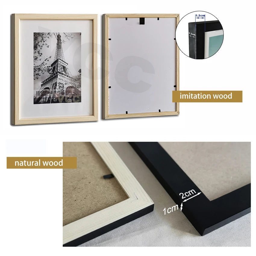 Elegant 14/19Pcs Wooden Photo Frames Set for Wall Décor: Perfect for Weddings, Parties, and Home Decoration