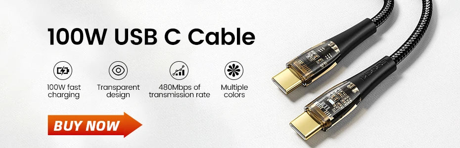 100W Speed: Ultimate USB-C to C Charging & Data Cables from Toocki for mobile phones