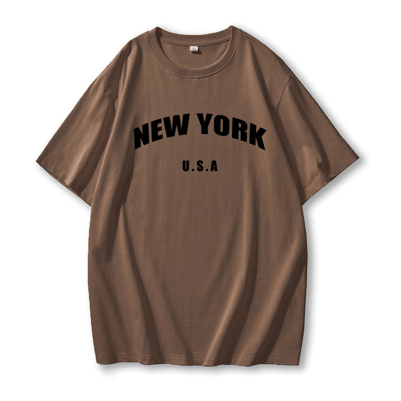 Blessyuki New York Retro O-Neck Tees: Casual Streetwear for Women - Harajuku Style, Plus Size, Perfect Summer Essential