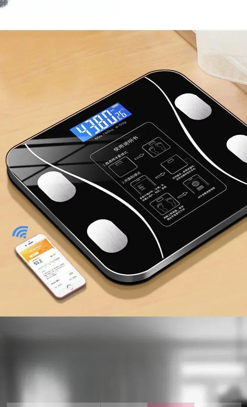 Ultimate Smart Body Scale: Precision Weight & Fat Management with Bluetooth Connectivity