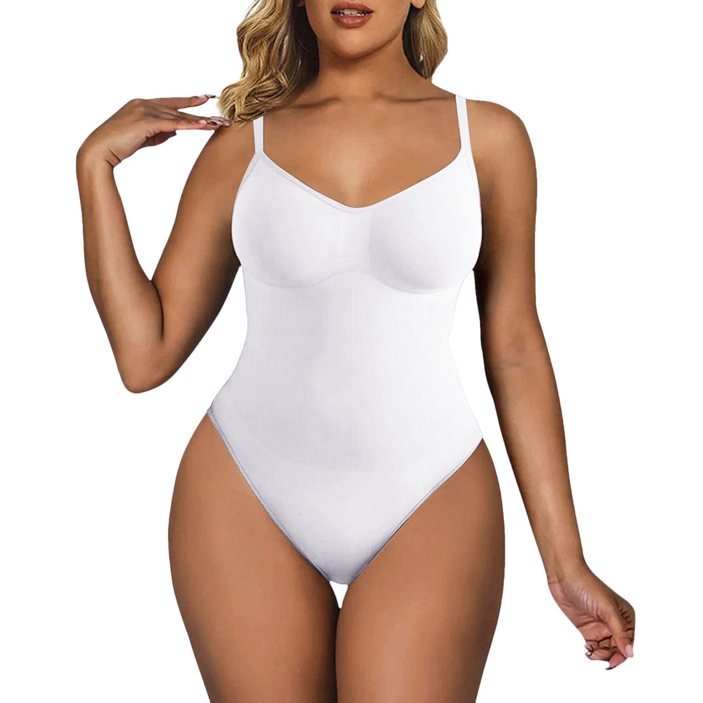 Women's Sleeveless Seamless Shaping Bodysuit - Slimming Control One-Piece Shapewear Camisole Jumpsuit Plus Size