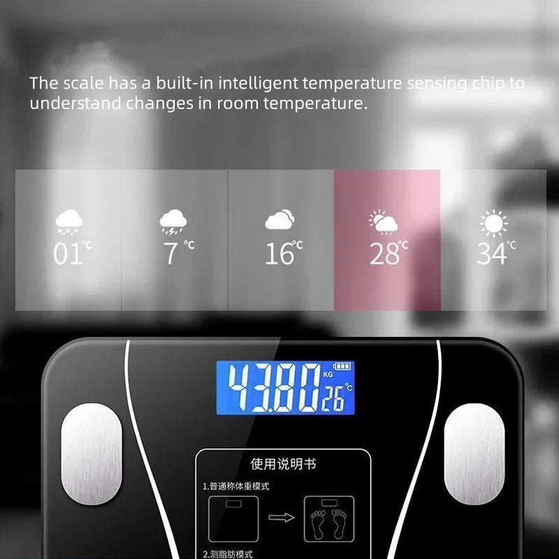 Ultimate Smart Body Scale: Precision Weight & Fat Management with Bluetooth Connectivity