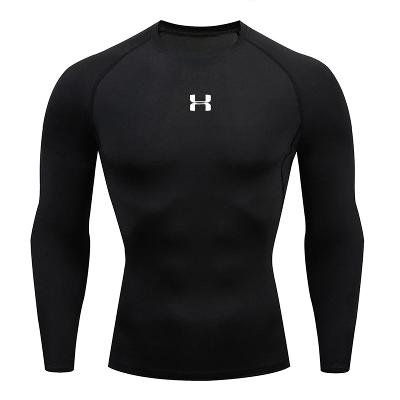 Men's Performance Compression Long Sleeve Sport Tee – Gym, Fitness, Jogging & Athletic Top