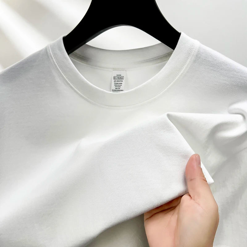 Summer Luxe: High-End Men's 100% Cotton Round Neck Tee