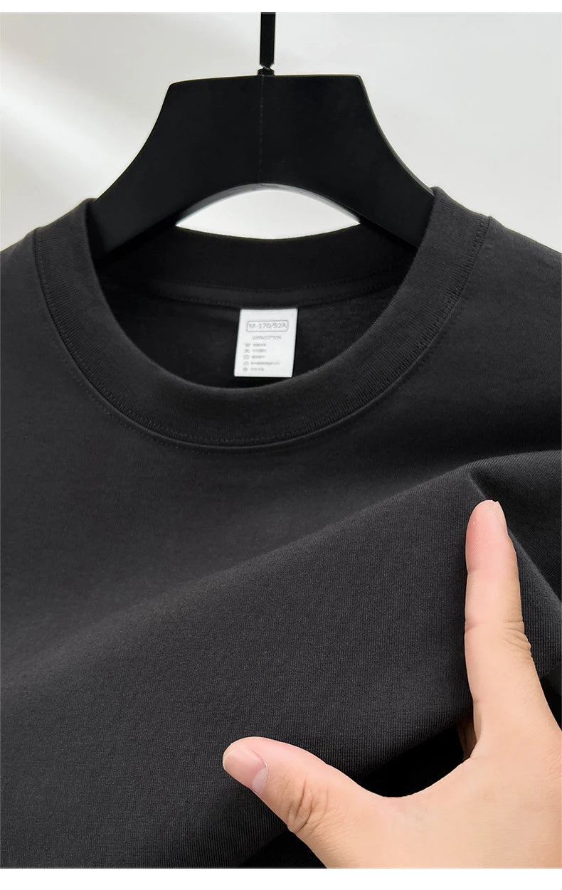 Summer Luxe: High-End Men's 100% Cotton Round Neck Tee