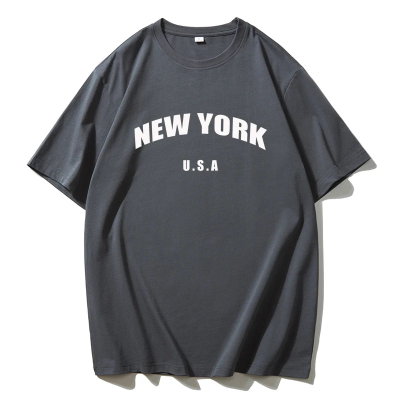 Blessyuki New York Retro O-Neck Tees: Casual Streetwear for Women - Harajuku Style, Plus Size, Perfect Summer Essential