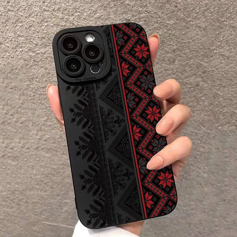 Vintage Totem Painting Shockproof Phone Case: Artful Protection for iPhone 16/15/14/13/12/11 Pro Max XS/X/XR/7/8 Plus/SE 2022 & Mini Series