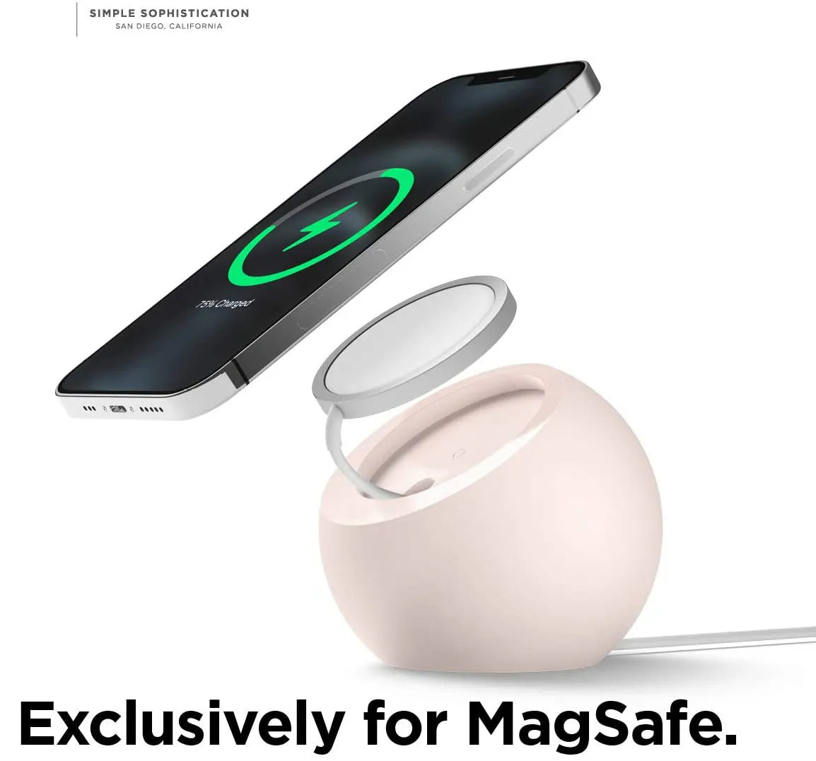 Magnetic Wireless Charging Desk Stand for iPhone 15/14/13/12 - Silicone Ball Shape Holder for MagSafe Dock Station