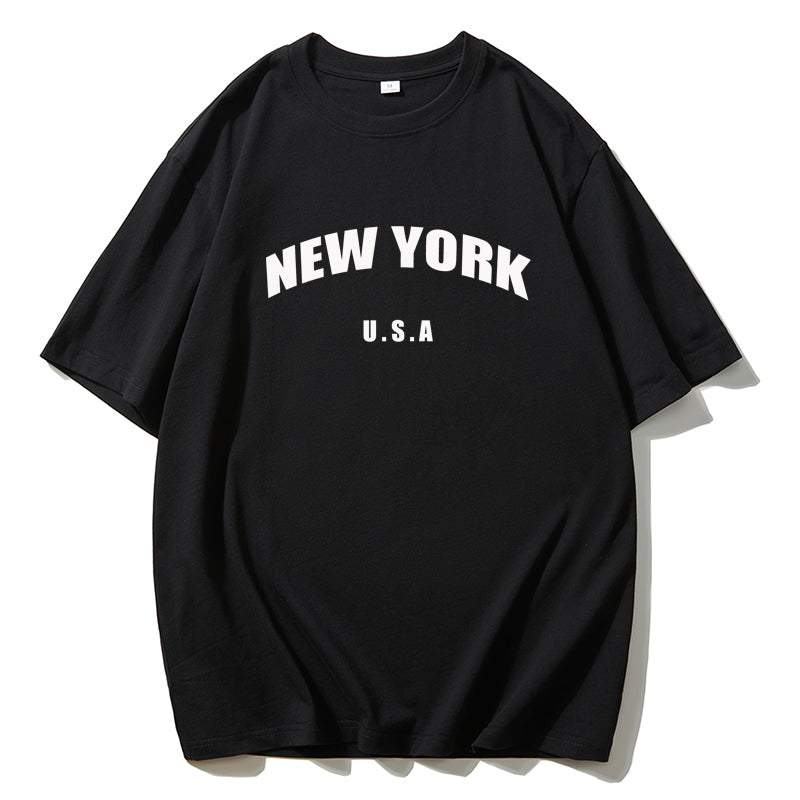 Blessyuki New York Retro O-Neck Tees: Casual Streetwear for Women - Harajuku Style, Plus Size, Perfect Summer Essential